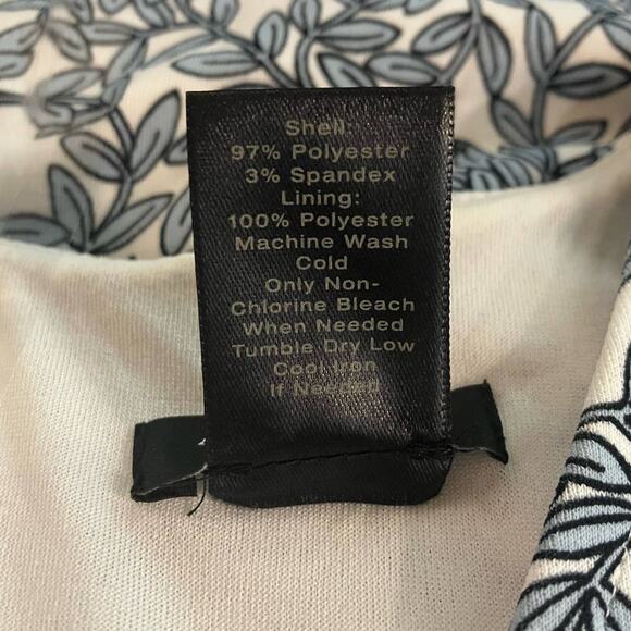 Ann Taylor Petite Blue/White Floral Vines Structured w/ Boning Dress | Size 14P - Picture 11 of 11